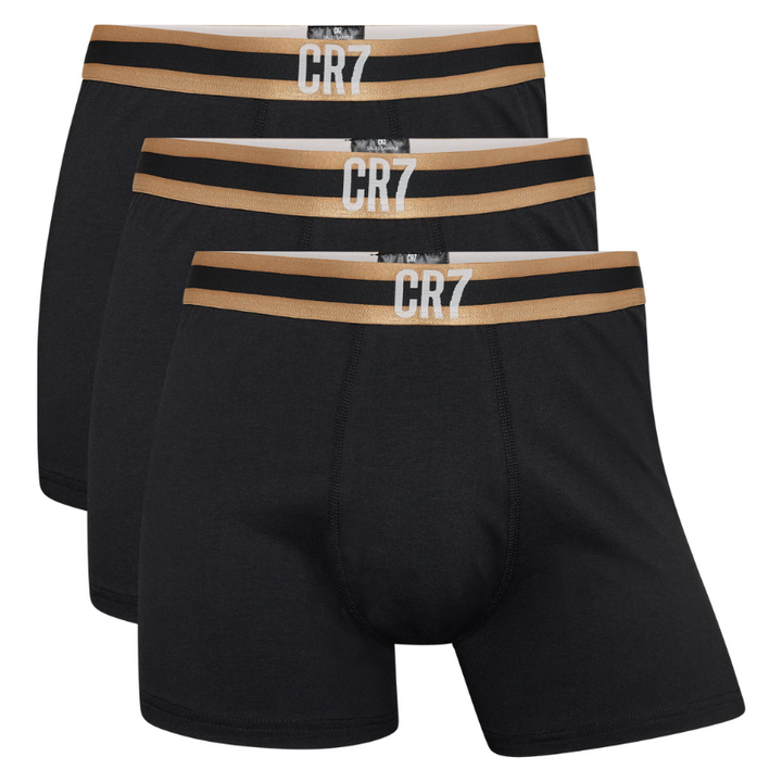 CR7 Trunks 3 Pack Men Black Gold – official CR7 underwear Europe mycr7.eu