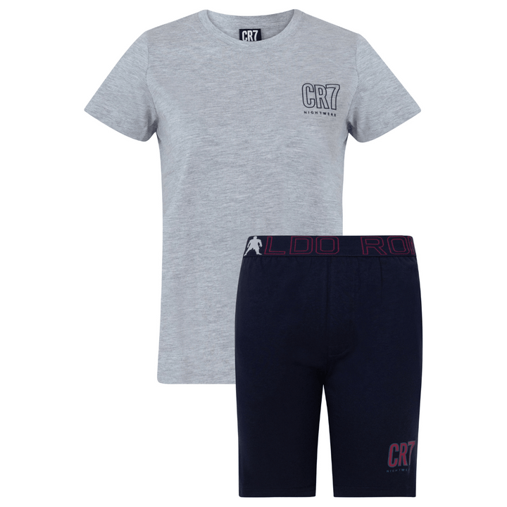 CR7 Pyjama Short Boys Grey Blue – official CR7 underwear Europe mycr7.eu