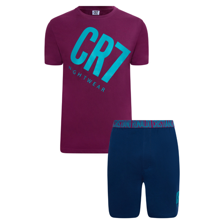 CR7 Pyjama Short Men Purple Dark Blue – official CR7 underwear Europe mycr7.eu