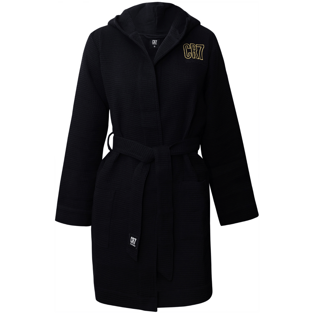 CR7 Bathrobe Boys Waffle Black – official CR7 underwear Europe mycr7.eu