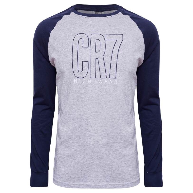 CR7 Pyjama Men Grey Blue – official CR7 underwear Europe mycr7.eu