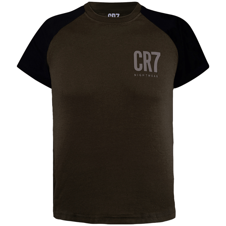 CR7 Pyjama Short Boys Dark Green Khaki – official CR7 underwear Europe mycr7.eu
