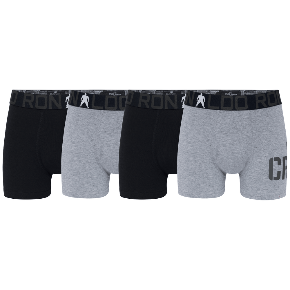 CR7 Trunks 4 Pack Bamboo Boys Black Grey – official CR7 underwear Europe mycr7.eu