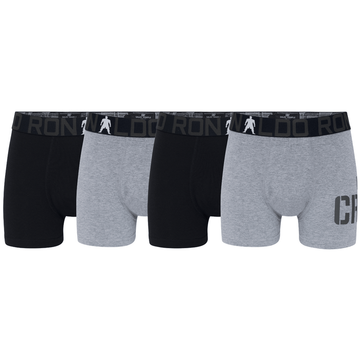 CR7 Trunks 4 Pack Bamboo Boys Black Grey – official CR7 underwear Europe mycr7.eu