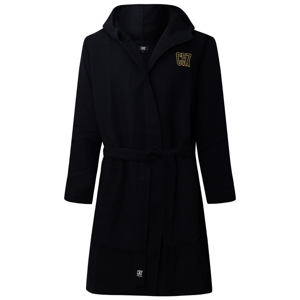CR7 Bathrobe Men Waffle Black – official CR7 underwear Europe mycr7.eu