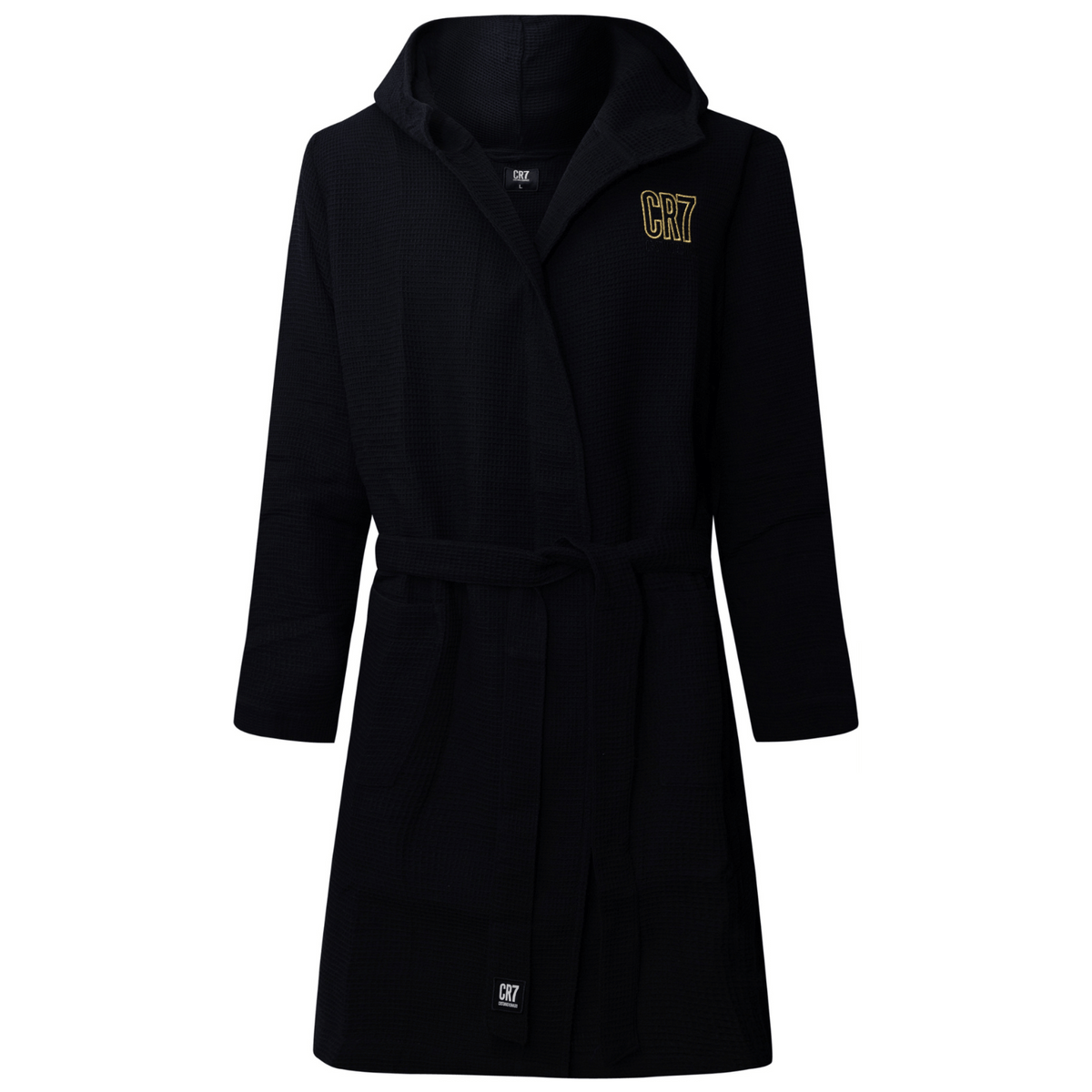 CR7 Bathrobe Men Waffle Black – official CR7 underwear Europe mycr7.eu