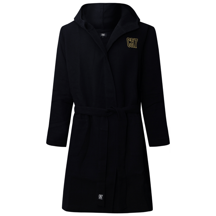CR7 Bathrobe Men Waffle Black – official CR7 underwear Europe mycr7.eu