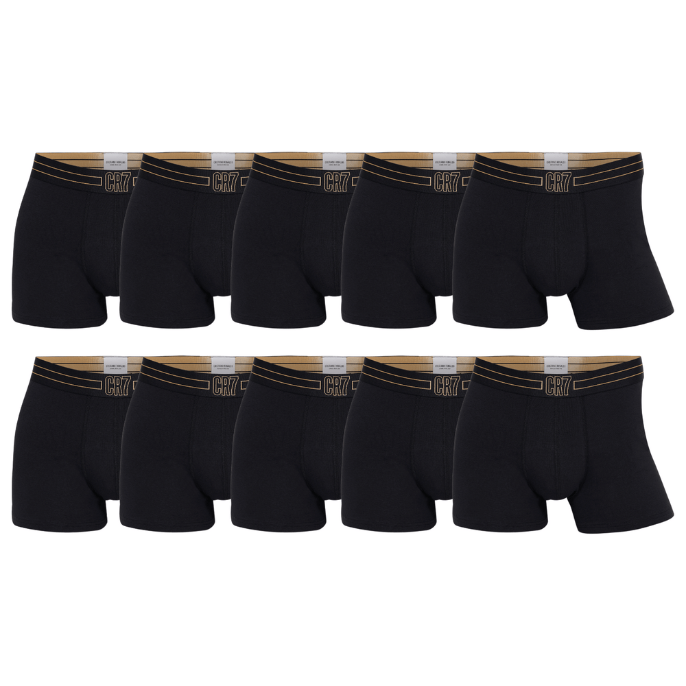 CR7 Trunks 10 Pack Men Black Gold Waist Band – official CR7 underwear Europe mycr7.eu