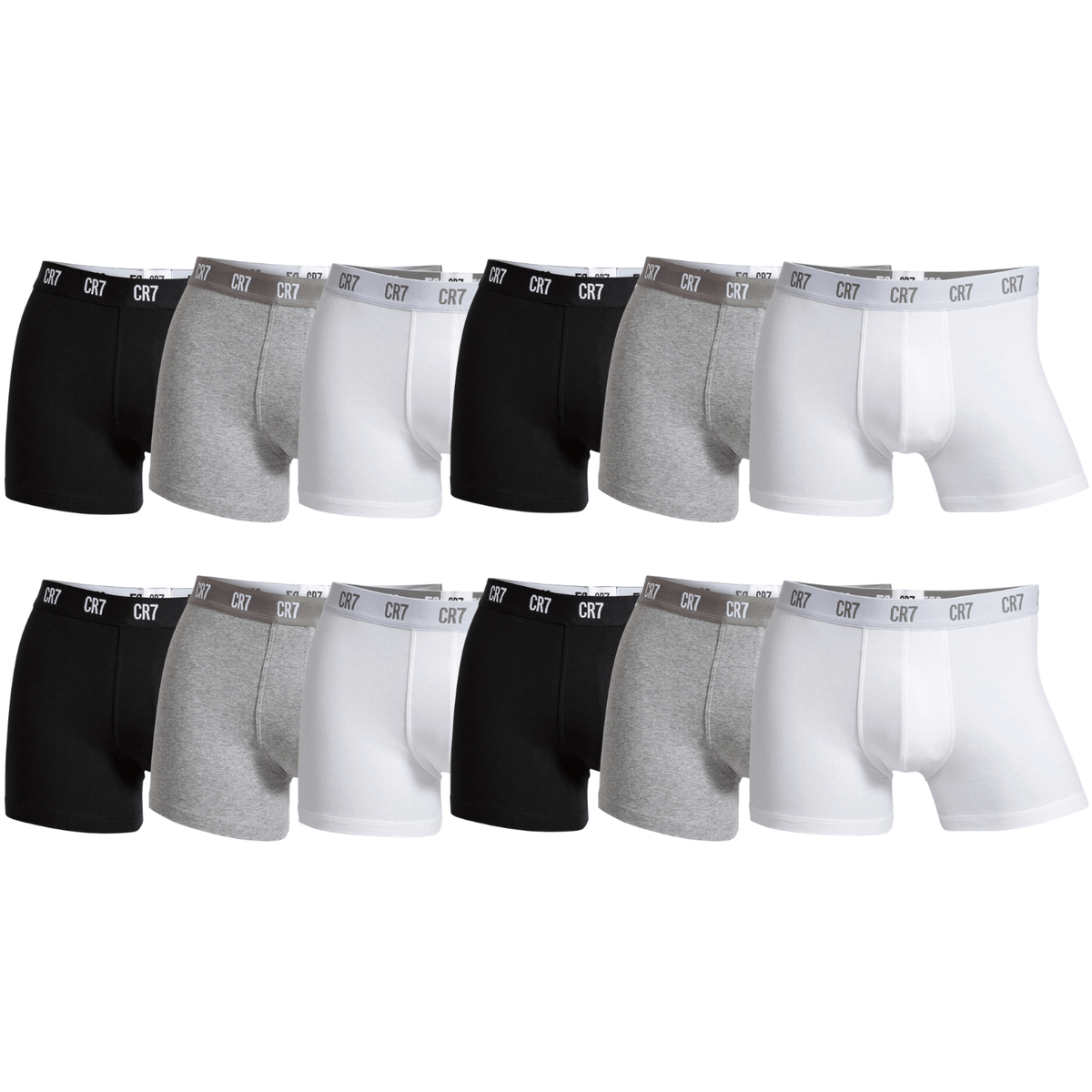 CR7 Trunks 12 Pack Men Black White Grey Mix – official CR7 underwear Europe mycr7.eu