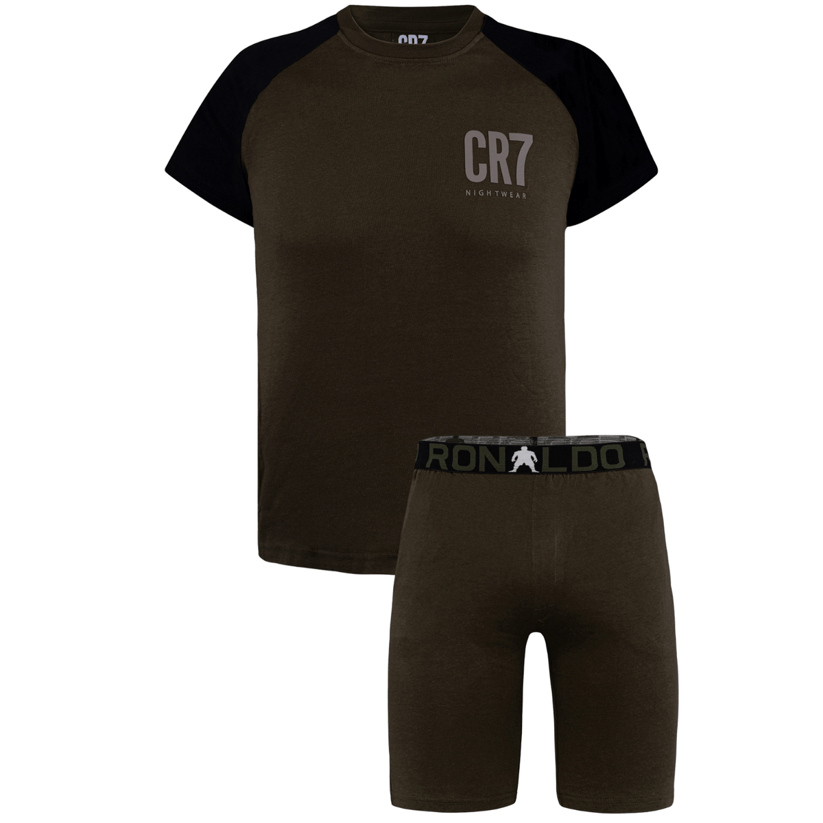 Pijama corto CR7 - Niño (verde oscuro/caqui)