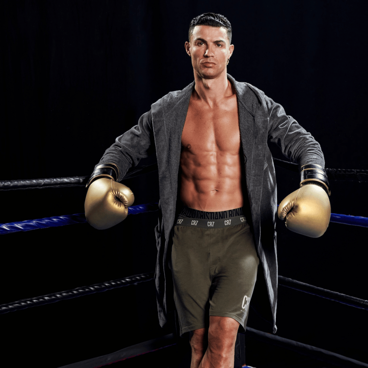 CR7 Bathrobe Men Grey – official CR7 underwear Europe mycr7.eu