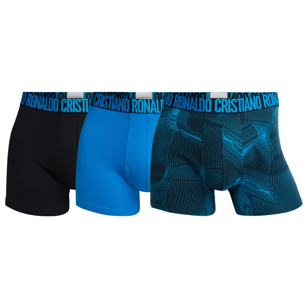 CR7 Trunks 3 Pack Men Blue Mix Uni Pattern – official CR7 underwear Europe mycr7.eu
