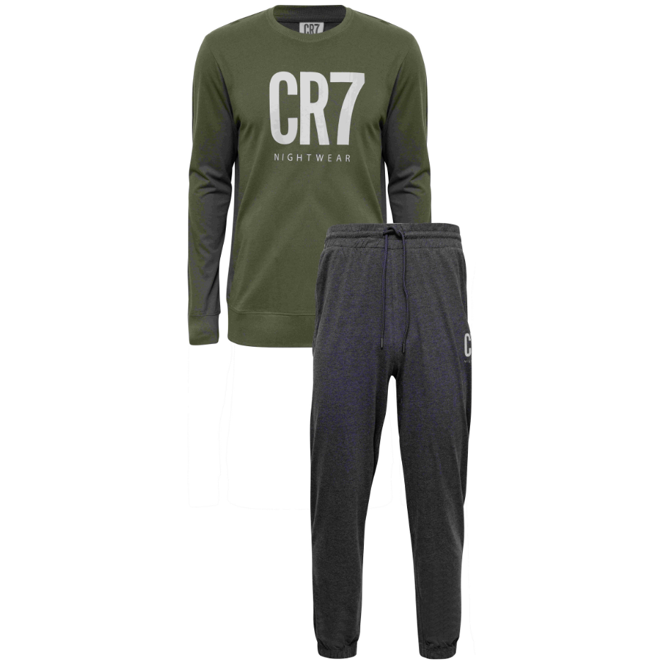 CR7 Pyjama Men Green Grey – official CR7 underwear Europe mycr7.eu