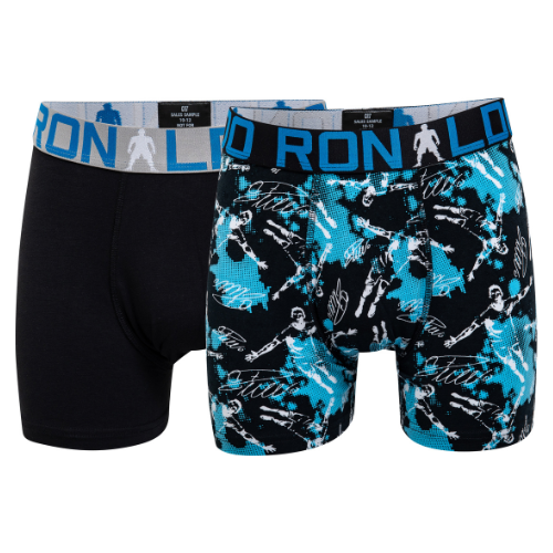 CR7 Trunks 2 Pack Boys Black Blue Mix – official CR7 underwear Europe mycr7.eu