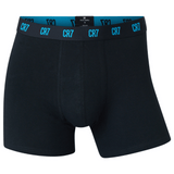 CR7 Trunks 3 Pack Men Multicolour Blue & Turquoise Waist Band – official CR7 underwear Europe mycr7.eu
