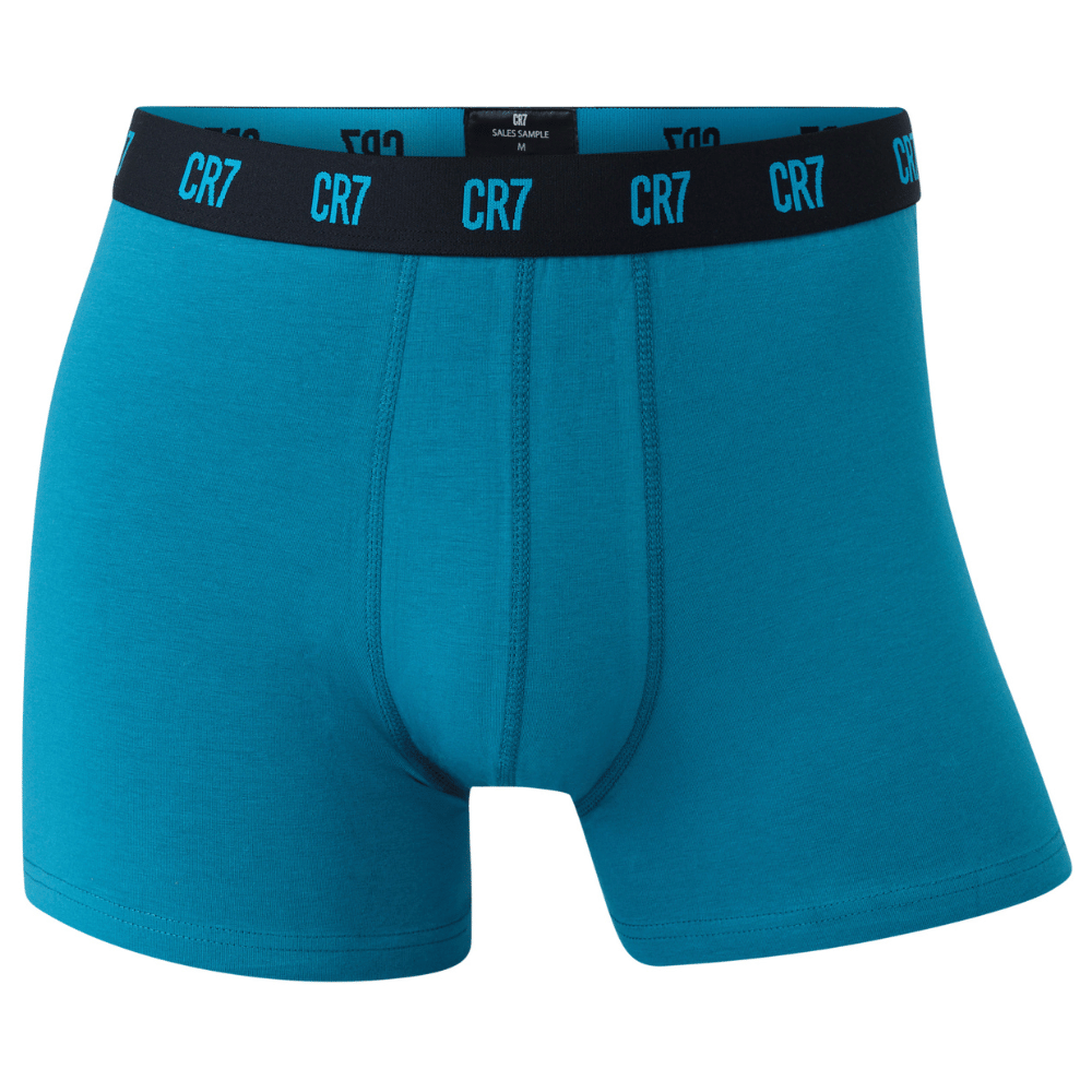 CR7 Trunks 3 Pack Men Multicolour Blue & Turquoise Waist Band – official CR7 underwear Europe mycr7.eu