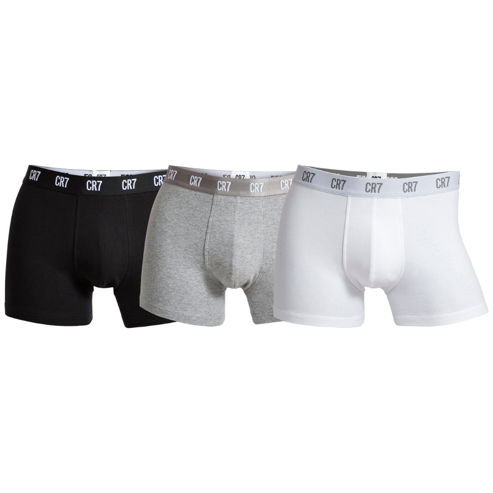 CR7 Trunks 3 Pack Men Black White Grey – official CR7 underwear Europe mycr7.eu
