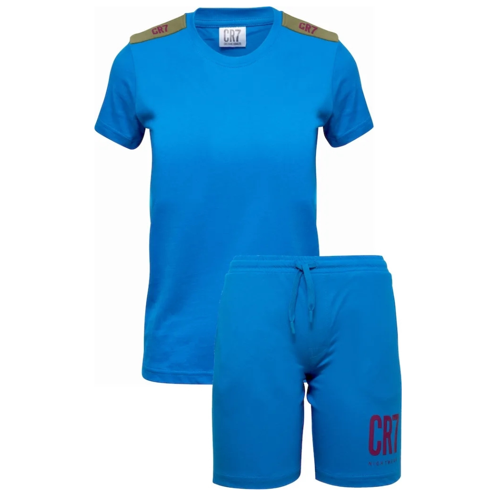 CR7 Pyjama Short Boys Blue Uni – official CR7 underwear Europe mycr7.eu