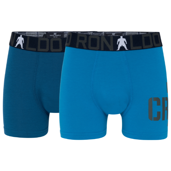 CR7 Trunks 2 Pack Bamboo Boys Blue Mix – official CR7 underwear Europe mycr7.eu
