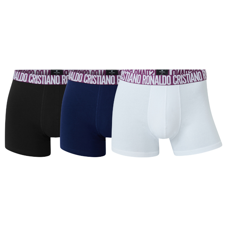 CR7 Trunks 3 Pack Men Multicolour Purple Waist Band – official CR7 underwear Europe mycr7.eu