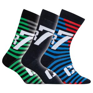 CR7 Socks 3 Pack Boys Big Stripes Mix – official CR7 underwear Europe mycr7.eu