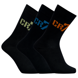 CR7 Socks 3 Pack Boys Black – official CR7 underwear Europe mycr7.eu