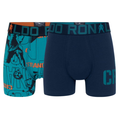 CR7 Trunks 2 Pack Boys Blue Turquoise Mix – official CR7 underwear Europe mycr7.eu