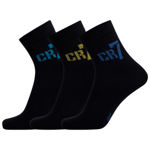 CR7 Socks 3 Pack Boys Black – official CR7 underwear Europe mycr7.eu