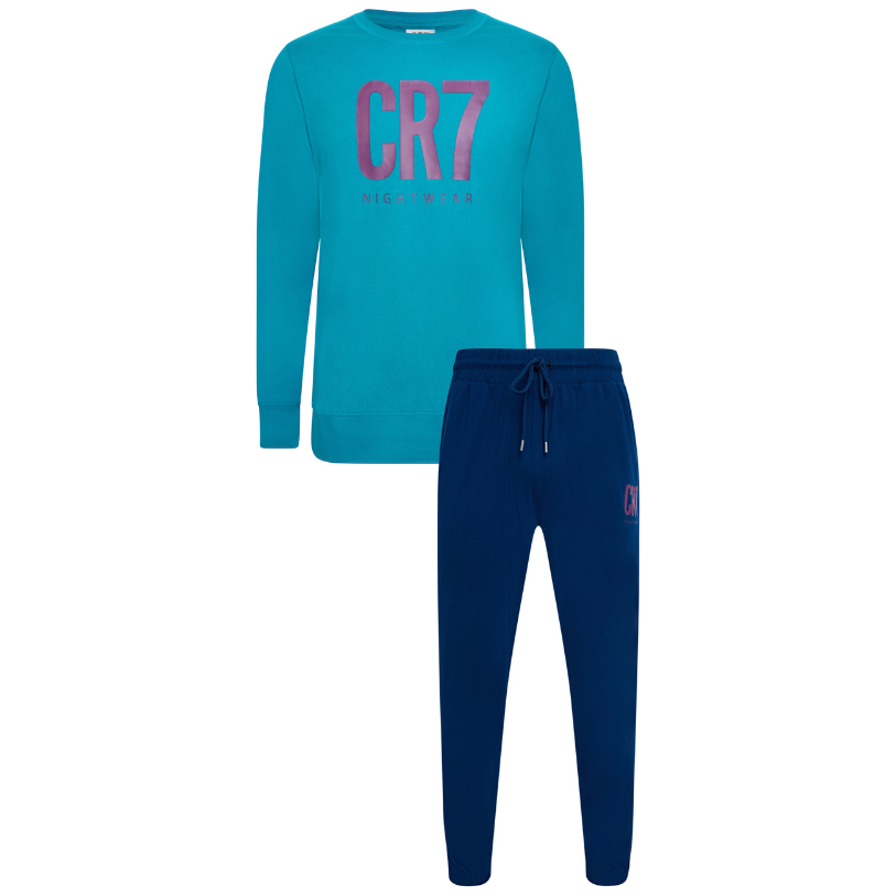 CR7 Pyjama Men Blue Purple Logo – official CR7 underwear Europe mycr7.eu