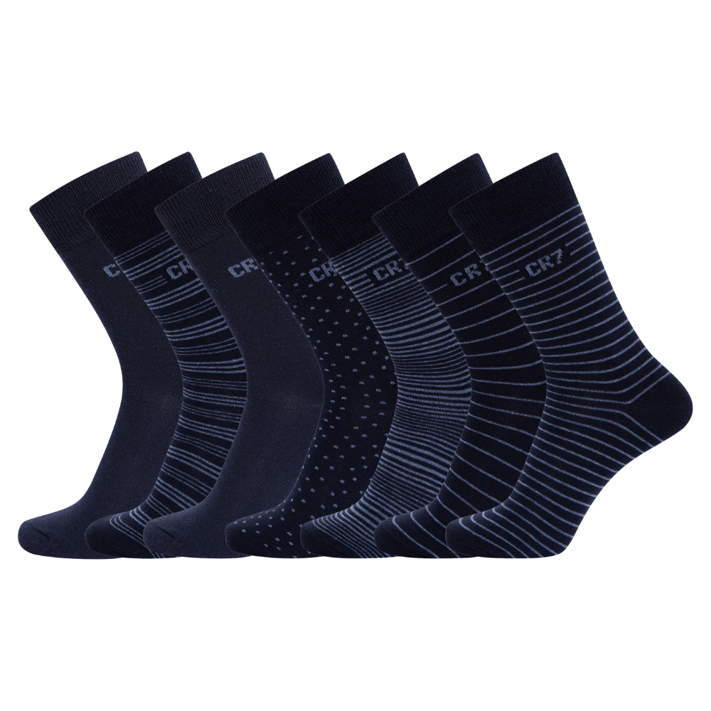 CR7 Socks 7 Pack Men Blue Mix – official CR7 underwear Europe mycr7.eu