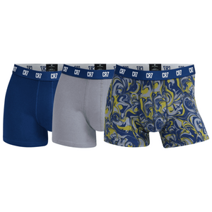 CR7 Trunks 3 Pack Men Multicolour Blue & White Waist Band – official CR7 underwear Europe mycr7.eu