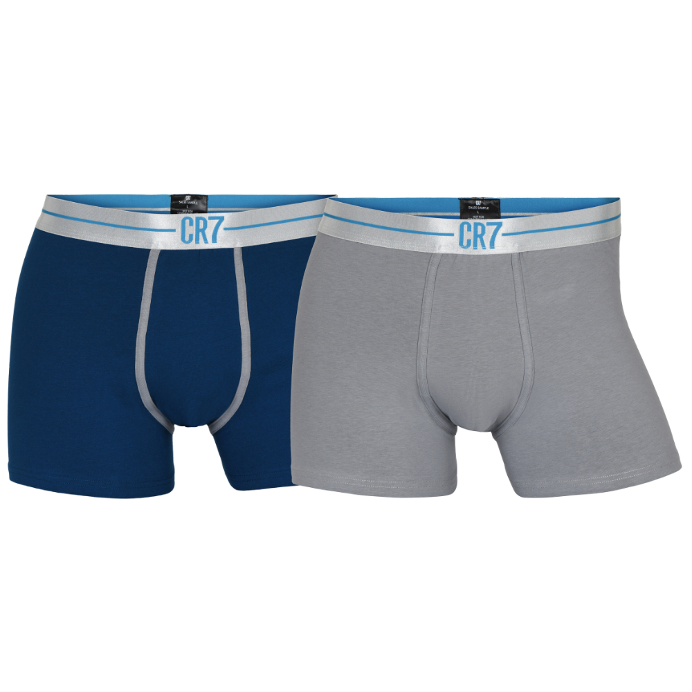 CR7 Trunks 2 Pack Men Grey Blue Mix – official CR7 underwear Europe mycr7.eu