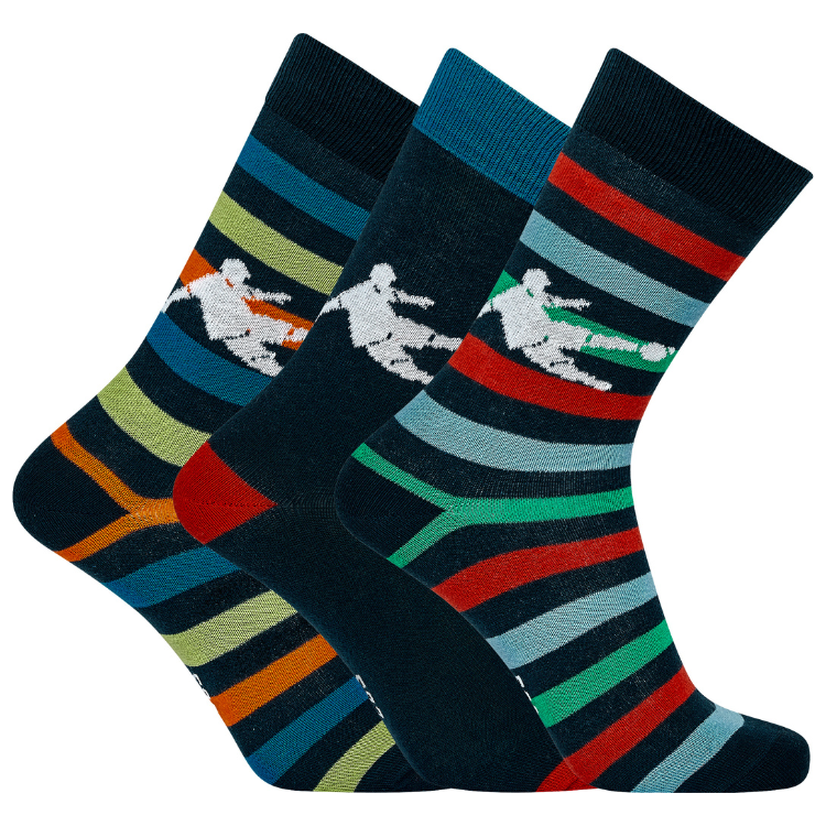 CR7 Socks 3 Pack Boys Big Stripes Mix – official CR7 underwear Europe mycr7.eu