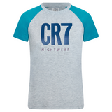 CR7 Pyjama Short Boys Grey Blue – official CR7 underwear Europe mycr7.eu