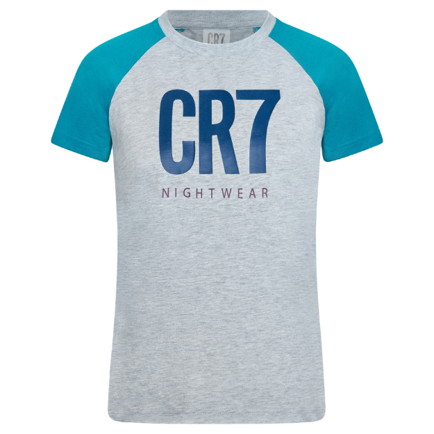 CR7 Pyjama Short Boys Grey Blue – official CR7 underwear Europe mycr7.eu