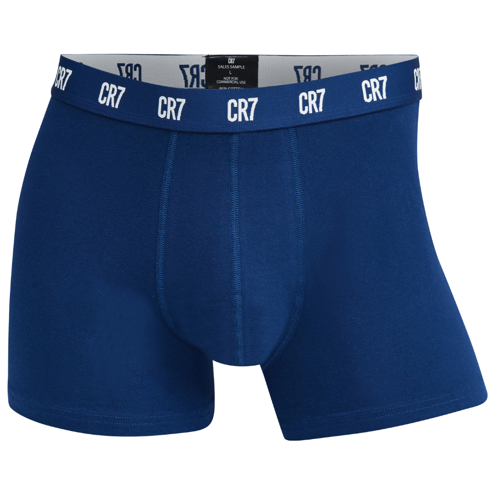 CR7 Trunks 3 Pack Men Multicolour Blue & White Waist Band – official CR7 underwear Europe mycr7.eu