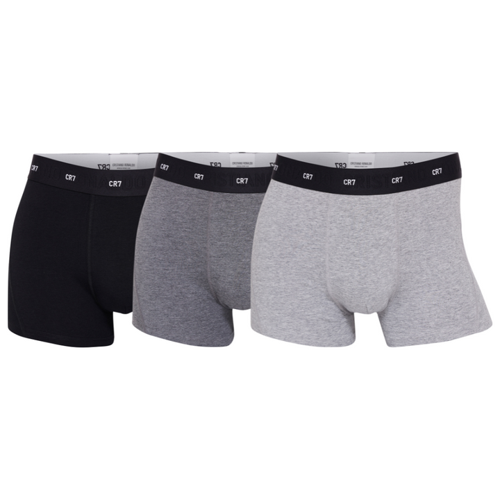CR7 Trunks 3 Pack Soft Bamboo Men Black Grey – official CR7 underwear Europe mycr7.eu