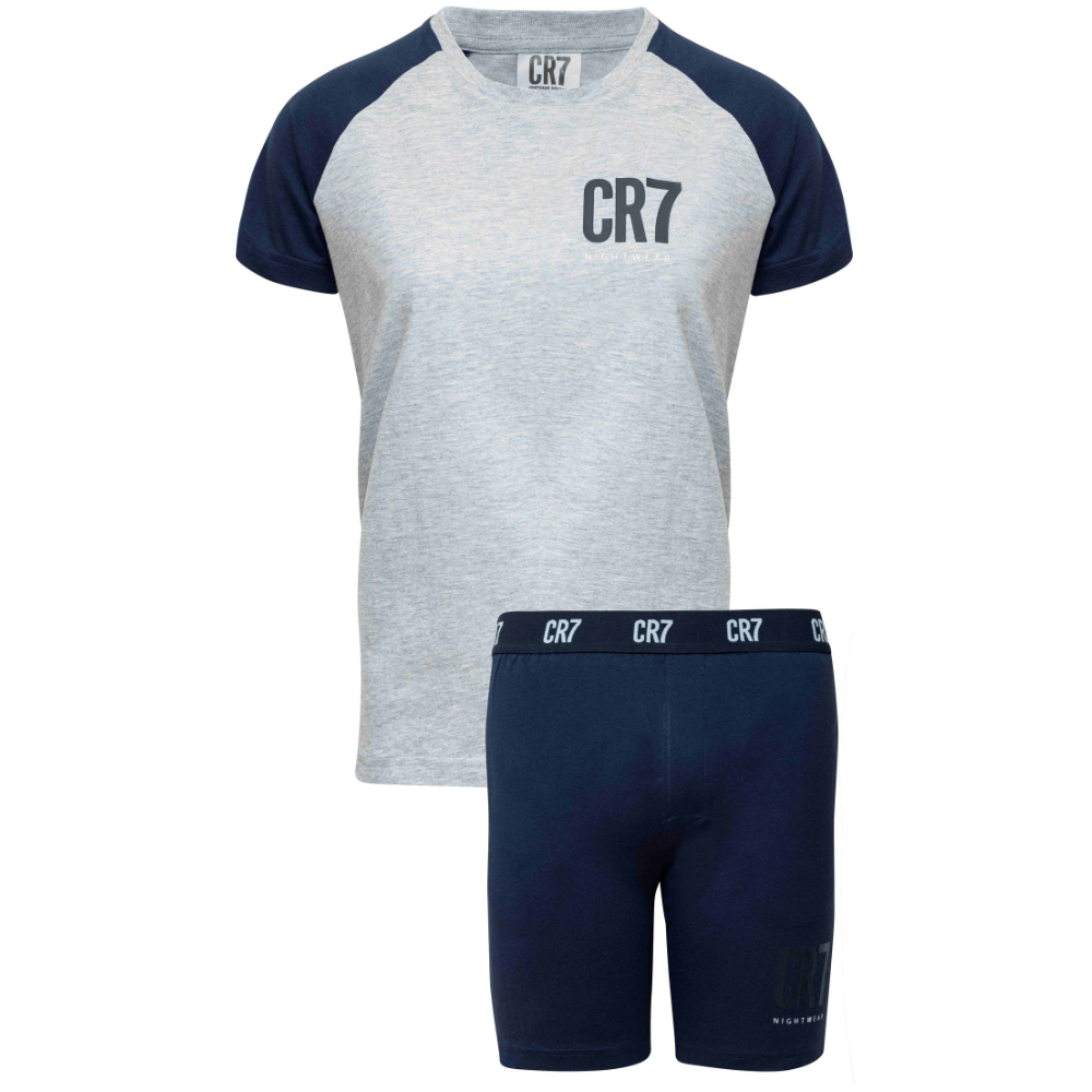 CR7 Pyjama Short Boys Grey Blue – official CR7 underwear Europe mycr7.eu