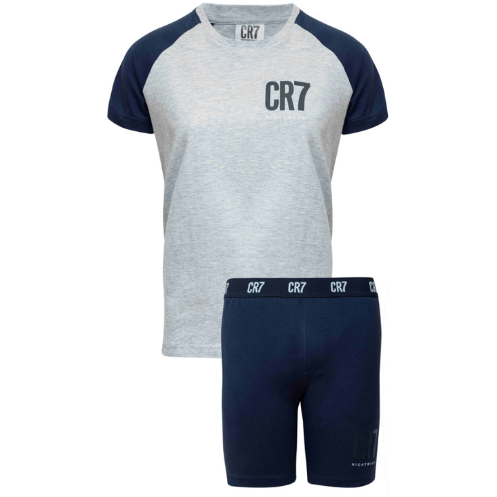 CR7 Pyjama Short Boys Grey Blue – official CR7 underwear Europe mycr7.eu