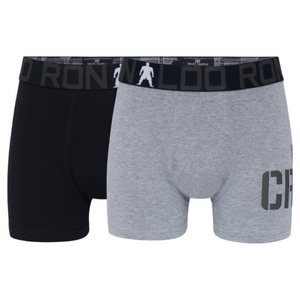 CR7 Trunks 2 Pack Bamboo Boys Black Grey – official CR7 underwear Europe mycr7.eu