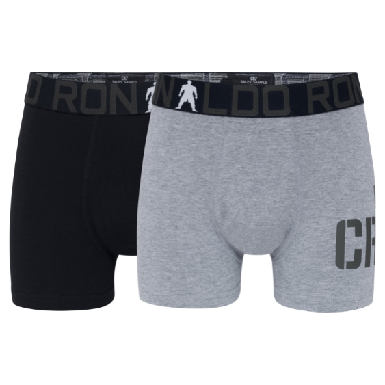 CR7 Trunks 2 Pack Bamboo Boys Black Grey – official CR7 underwear Europe mycr7.eu