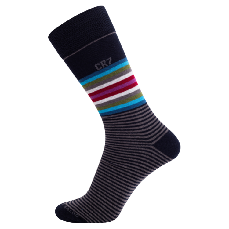CR7 Socks 3 Pack Men Black Stripes Mix – official CR7 underwear Europe mycr7.eu