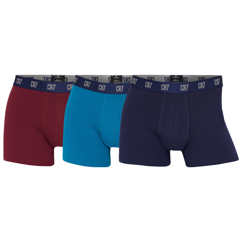 CR7 Trunks 3 Pack Men Multicolour Blue Waist Band – official CR7 underwear Europe mycr7.eu